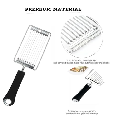 LOOKMINT Meat Cutter Stainless Steel Tomato Slicer Fruits Cutter Cheese Boiled Egg Ham Serrated Slicing Knife with Handle for Kitchen Food Cutting Tool - Image 4