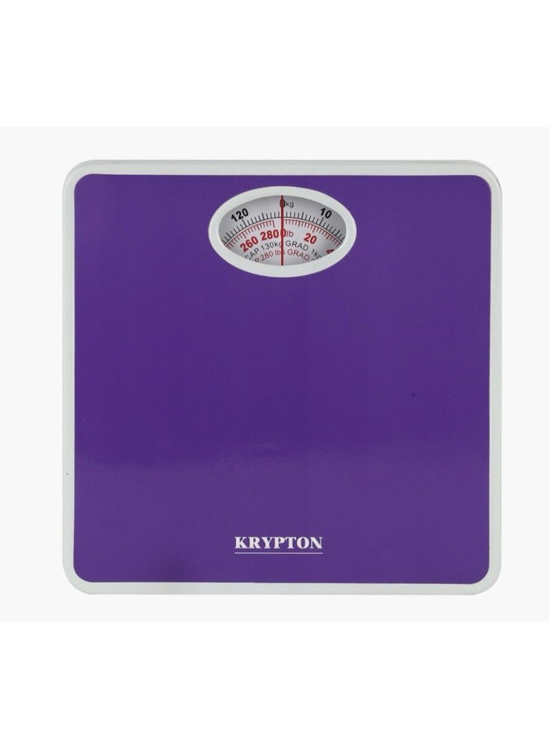 Krypton Mechanical Personal Weighing Scale 130kg Capacity with Large Analog Dial - Purple (KNBS5114N) - Image 1