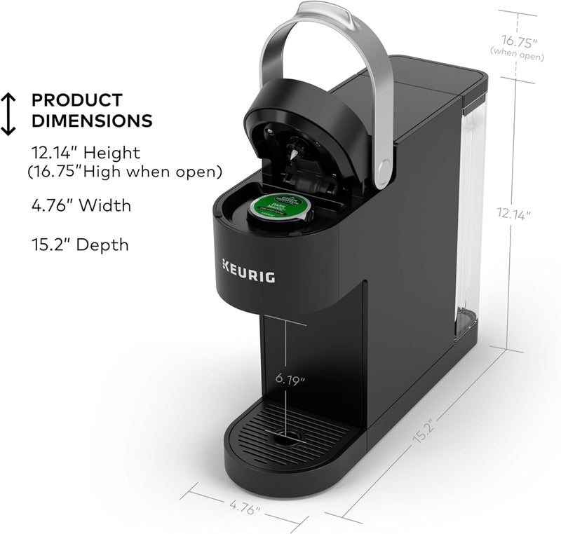 Keurig صانعة القهوة K-Slim ذات الكوب الواحد، تقنية متعددة الجداول، 3 أحجام تخمير، تصميم نحيف وأنيق، خزان قابل للإزالة سعة 46 أونصة، أسود - Image 3