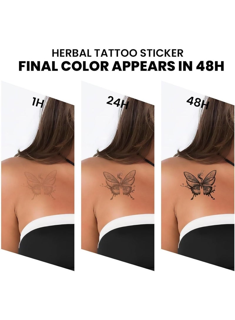 الكيان وشم مؤقت مقاوم للماء 6 قطع بتصميمات معدنية وهولوجرافية لامعة – ملصقات تاتو شبه دائم تدوم من 7 إلى 15 يوم – تاتو جسم سهل التطبيق والإزالة للحفلات والمهرجانات والشاطئ وإطلالات الموضة - Image 3