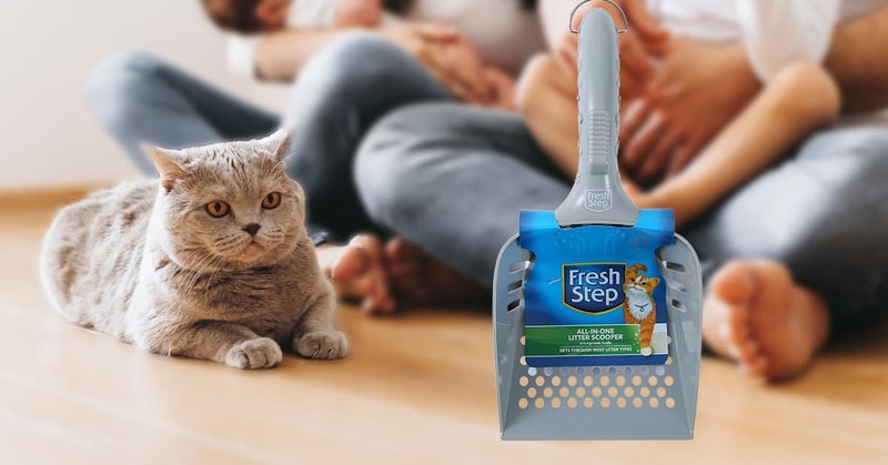 Fresh Step All In One Litter Scoop - Fast and Easy to Use Cat Litter Scooper - Deep Shovel Ergonomic Handle Grip Kitty Litter Scooper to Scoop Away Cat Litter - Image 2