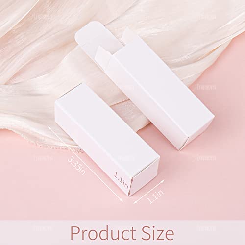 AUEAR, 50 Pack White Kraft Paper Lipstick Boxes Empty Lip Gross 3.35"x1.1"x1.1" Rectangle Balm Perfume Essence Oil Packaging Cases for DIY Gloss Gift Packing - Image 3