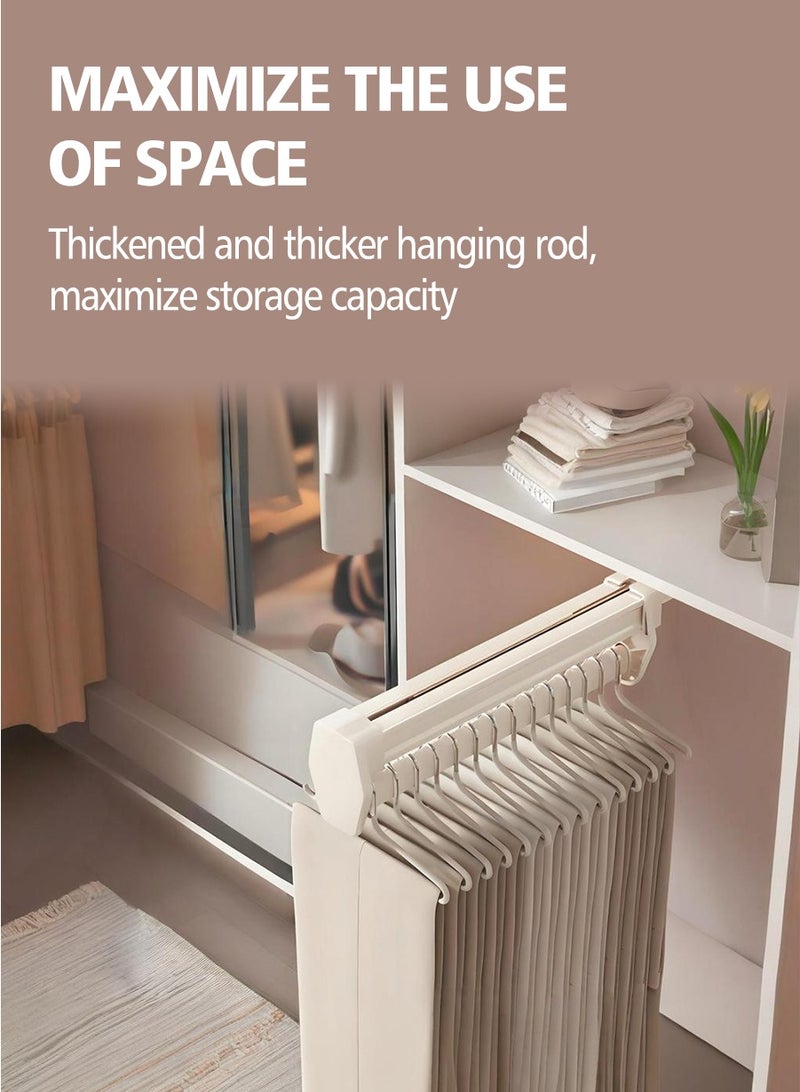بيروي 41cm رف سروال قابل للسحب متعدد الوظائف، حامل قابل للسحب لتعليق السراويل، شريط حامل من الصلب القوي قابل للسحب، خزانة قابلة للسحب، سحب تخزين الأوشحة والسراويل والملابس والمناشف بطول 41 سم - Image 3