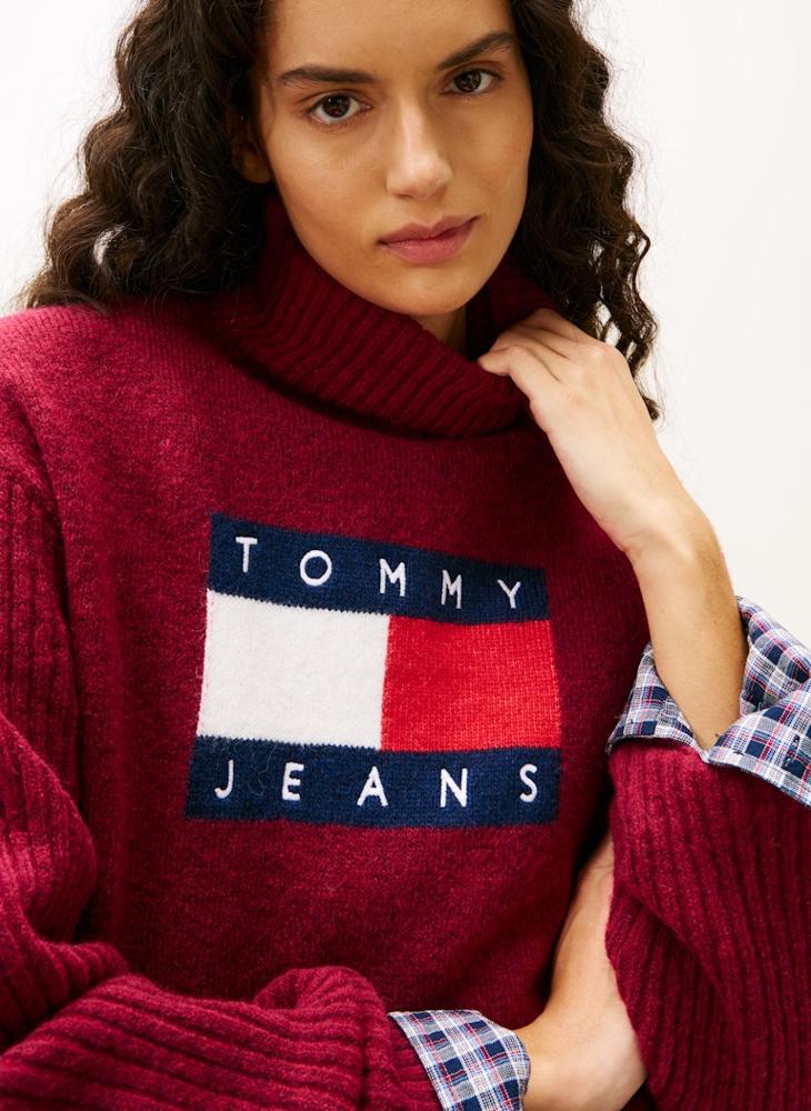 TOMMY JEANS Logo Turtle Neck Pullover Sweater - Image 3