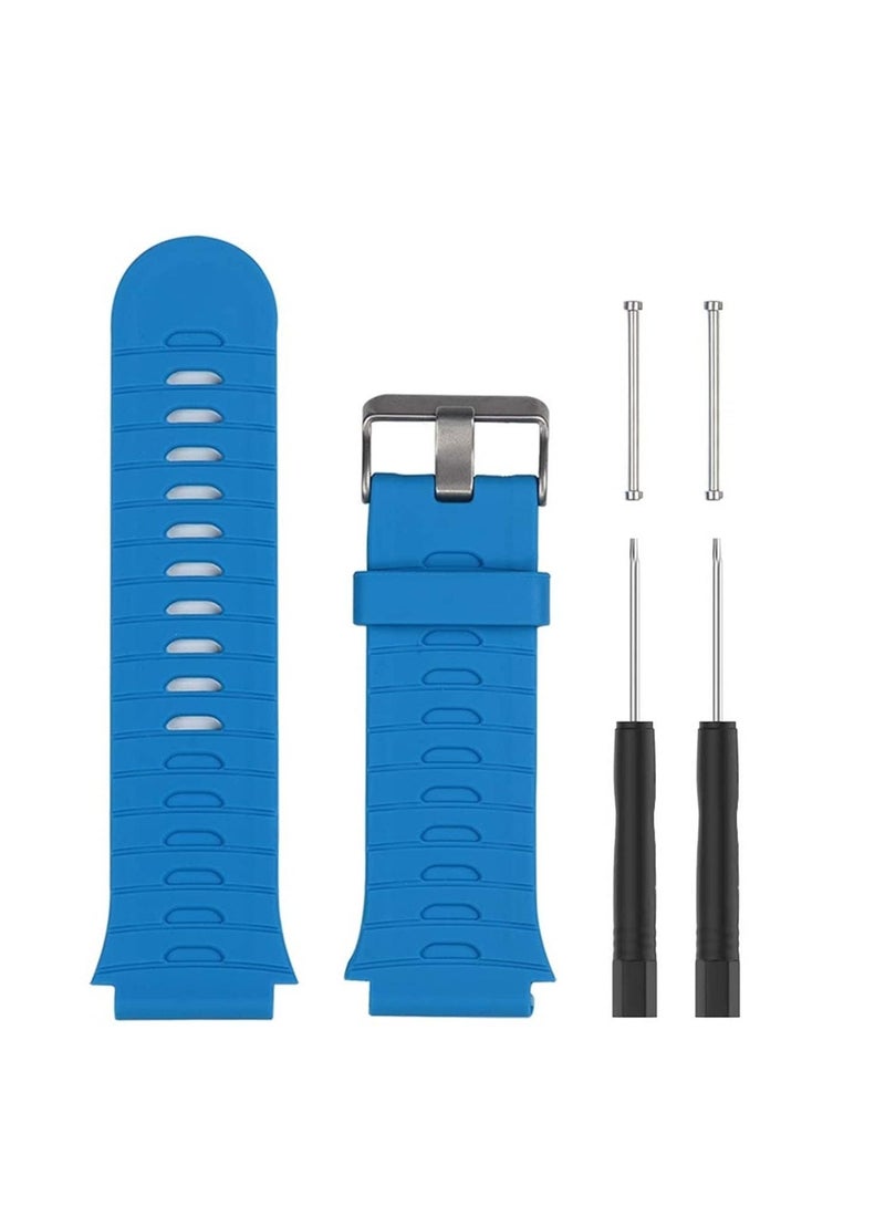Soft Silicone Replacement Strap Band Women Men Compatible with Garmin Forerunner 920xt Watch (Blue) - Image 1