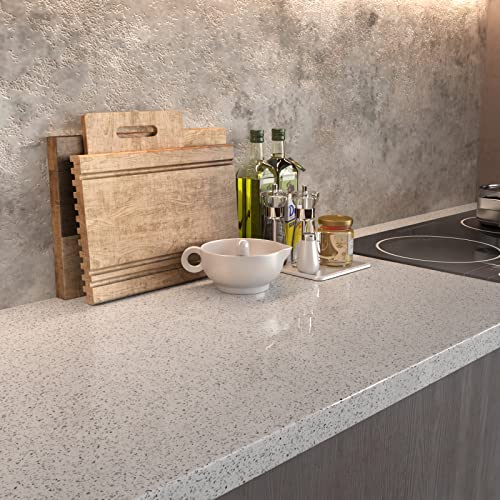 MelunMer White Glossy Marble Contact Paper for Countertops 393”×15.7” Self Adhesive Removable Wallpaper Granite Peel and Stick Wallpaper for Bathroom/Kitchen/Cabinets Waterproof Easy to Clean - Image 3