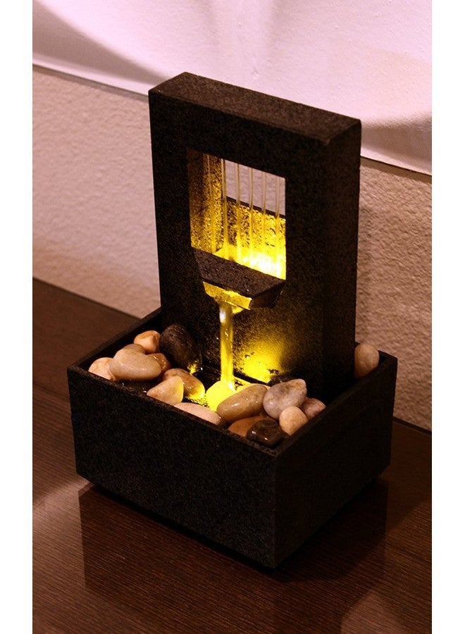 Nature's Mark Raining Spout Led Relaxation Water Fountain With Authentic River Rocks  - Image 3