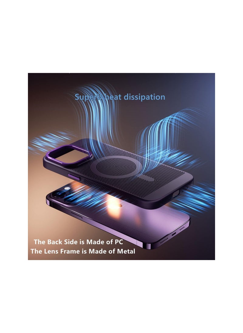 Generic - Steel Mesh Heat Dissipation Magnetic Protective Cover for iPhone 13 Pro max Breathable Mesh Wireless Charging Case Green - Image 1
