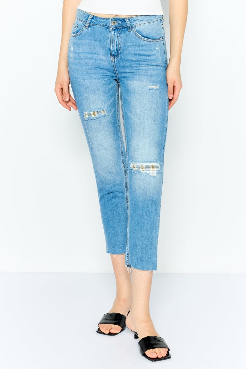 ONLY Women Regular Fit Washed No Streatch Denim, Blue - Image 1