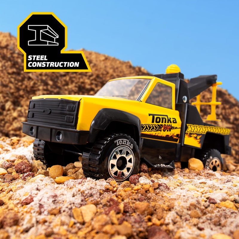 Tonka Steel Classics Tow Truck  Made with Steel  Sturdy Plastic Yellow Toy Construction Truck Boys and Girls Kids Toddlers Ages 3 - Image 3