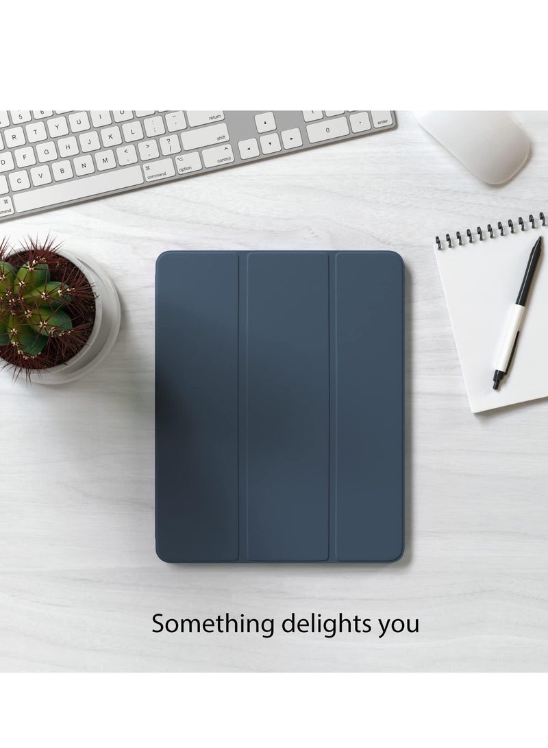 ELTRAZONE Smart Auto Wake/Sleep Cover with Built-in Pencil Holder Trifold Case for Apple iPad 10th Generation (Model A2696 A2757) - Navy Blue - Image 5