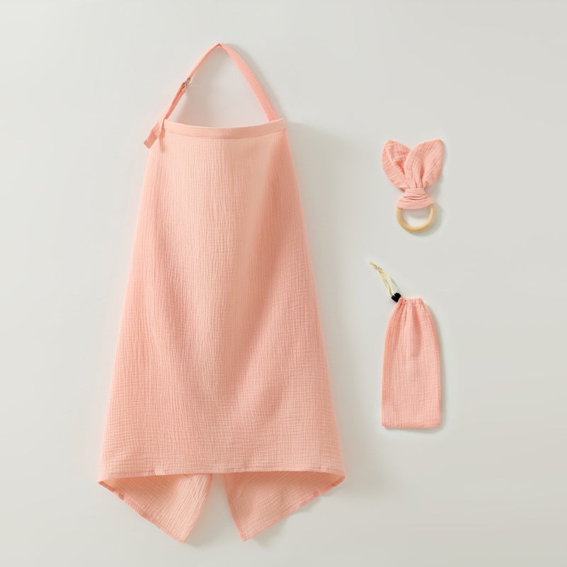 Breastfeeding Towel Mother's Breastfeeding Towel Breastfeeding Outgoing Clothes Pure Cotton Gauze Breathable Anti-Light Three-Piece Shade Cloth suit - Image 5