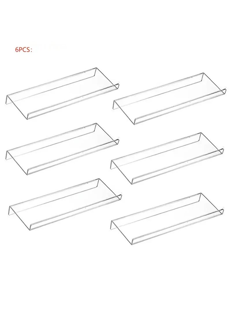 KITCHENOO Spice Drawer Organizer 6 Piece Clear Acrylic Slanted in Drawer Spice Jars  - Image 1