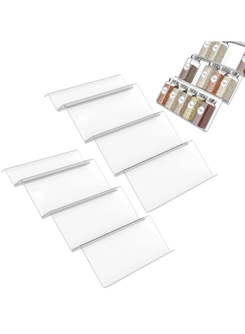 KITCHENOO Spice Drawer Organizer 6 Piece Clear Acrylic Slanted in Drawer Spice Jars  - Image 2