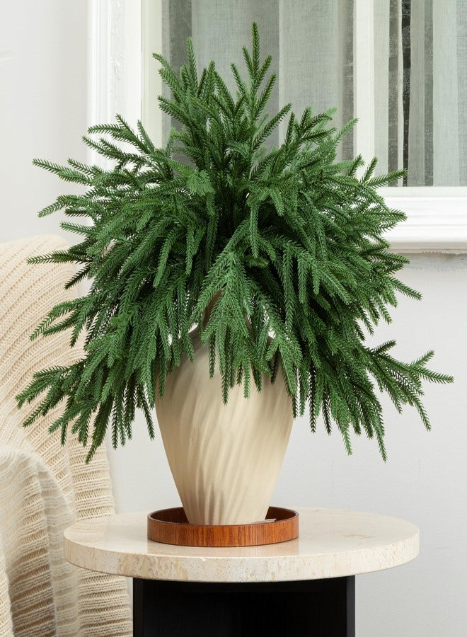 GIAUMA 12 Pcs Artificial Norfolk Pine Branches - 18" Realistic Faux Christmas Greenery Stems Fake Evergreen Cedar Picks Winter Greens for Vase DIY Crafts Garland Wreath Indoor Outdoor Holiday Decor - Image 2
