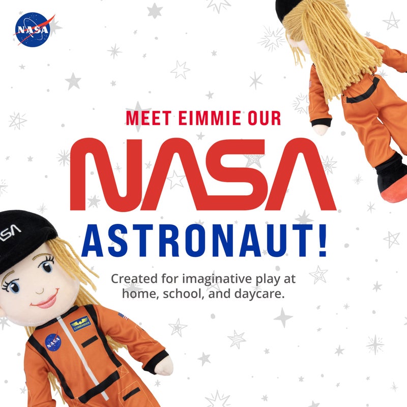 Playtime by Eimmie - 14” Eimmie NASA Doll - Soft Baby Doll - Plush Rag Dolls for 2 Year Old Girls & Boys, Toddler & Infants - Astronaut Plush Washable Doll - Girl Astronaut Doll - Astronaut Toys - Image 3