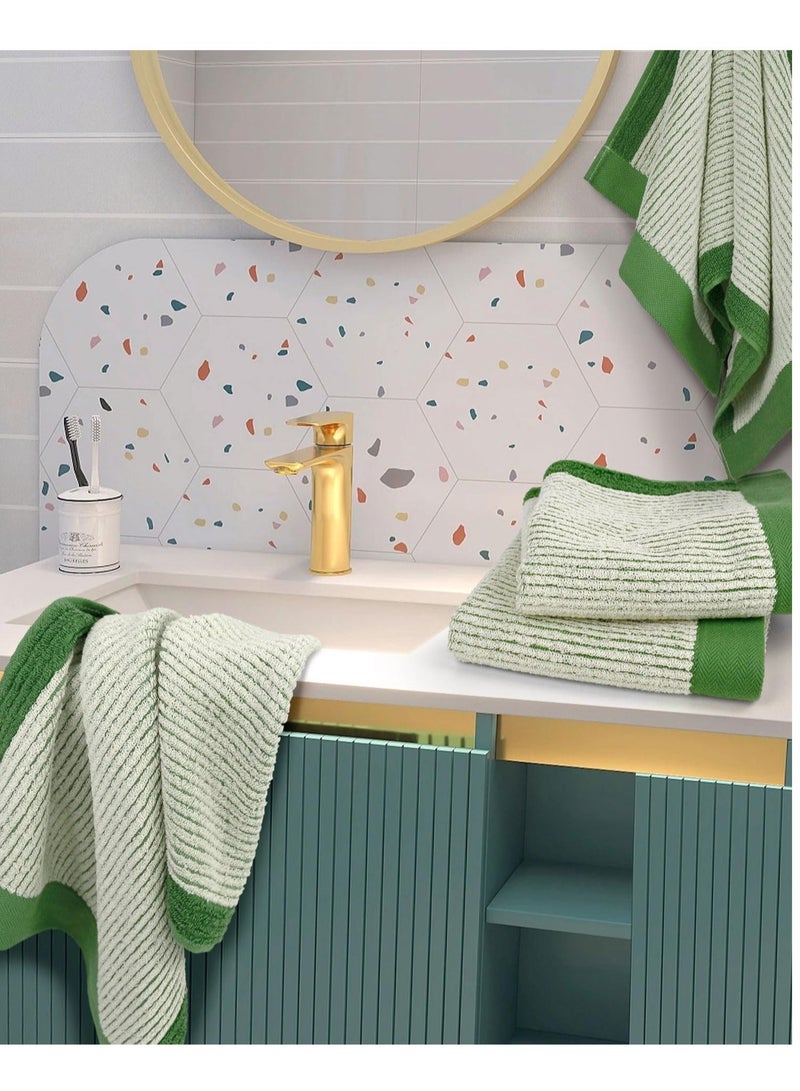 Excefore Hand Towels for Bathroom, Towels 4 Pack Premium Hand Towels Set, Cotton Towels with Jacquard Weave Deign, Ultra Soft and Highly Absorbent Towels, for Bathroom, Gym, Shower, Hotel, and Spa (Green) - Image 5