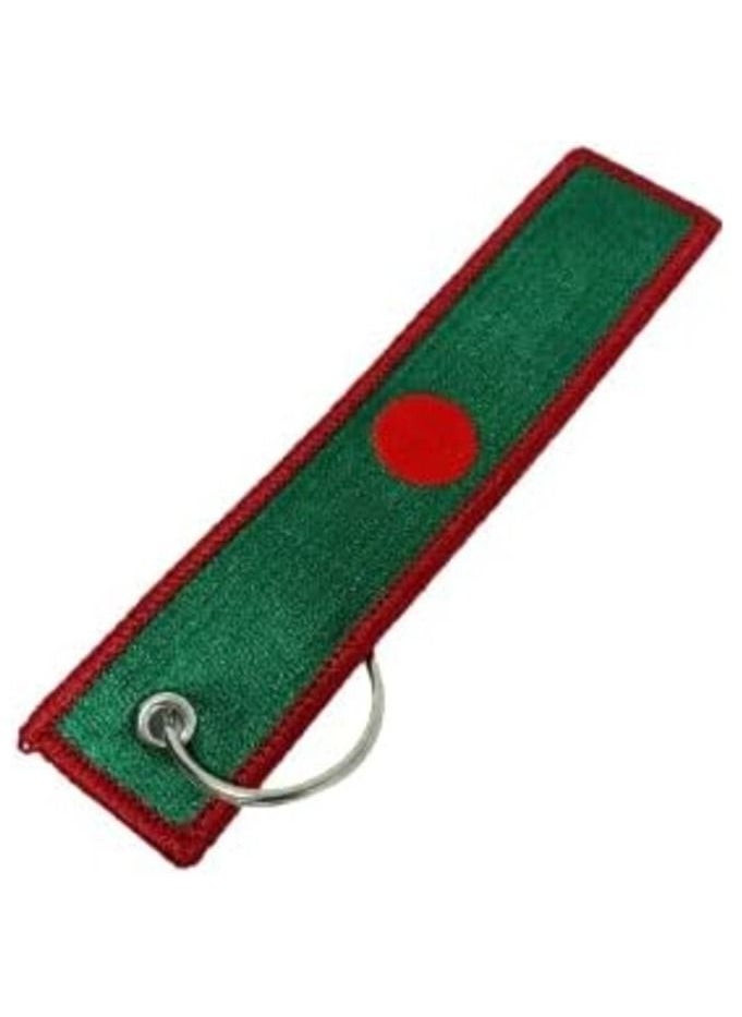 MIRFA Bangladesh Flag Keychain Tag with Key Ring 100 Percent Embroidered  - Image 2