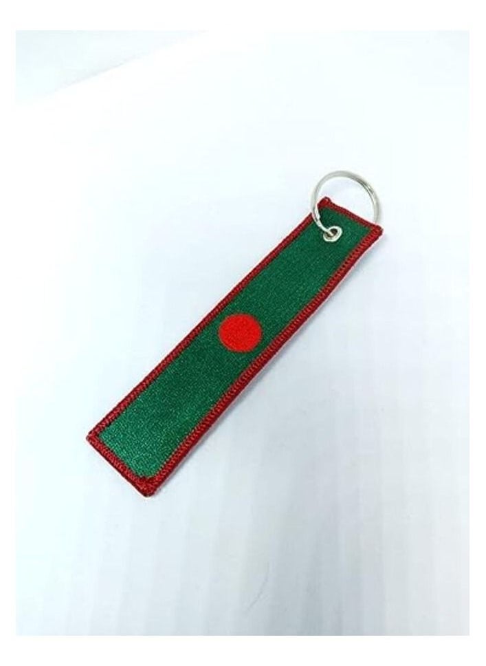 MIRFA Bangladesh Flag Keychain Tag with Key Ring 100 Percent Embroidered  - Image 4