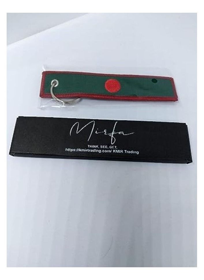 MIRFA Bangladesh Flag Keychain Tag with Key Ring 100 Percent Embroidered  - Image 3