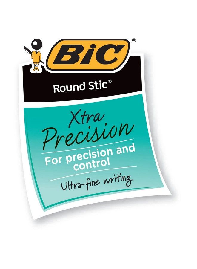Bic أقلام حبر جاف® Round Stic® بنقطة رفيعة 0.8 مم أسطوانة شفافة حبر أسود عبوة من 12 - Image 4