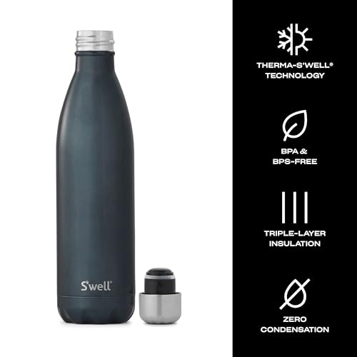 S'well S’well Stainless Steel 25oz Water Bottle, Blue Suede Color, Triple-Layer Vacuum Insulated Keeps Drinks Cold 48 Hours and Hot 24 Hours, BPA-Free, Leakproof - Image 3