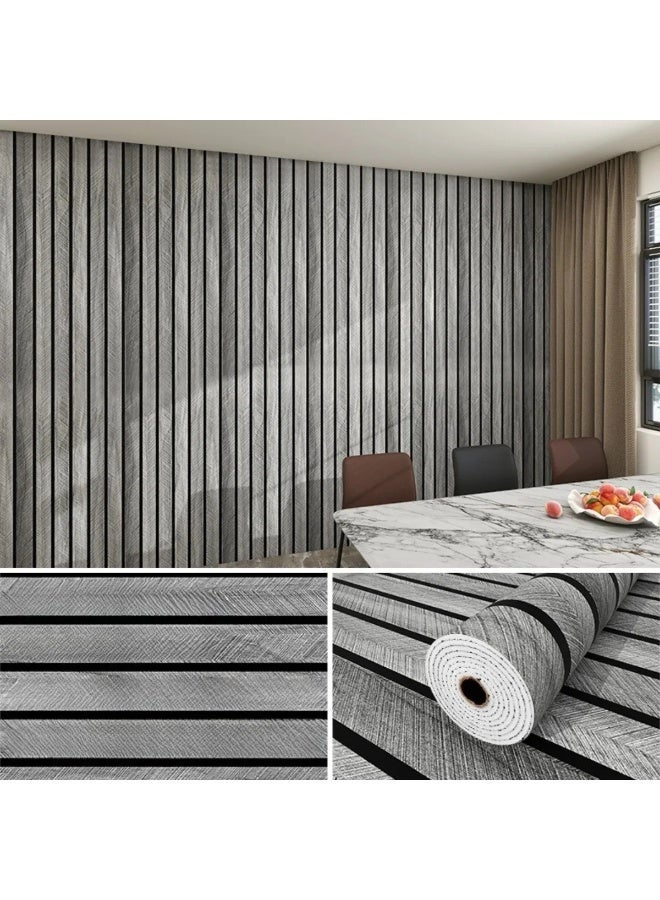 Grey Grid Peel and Stick Wallpaper, Thick Faux Plaid Design, Waterproof Wall Decor - Image 5