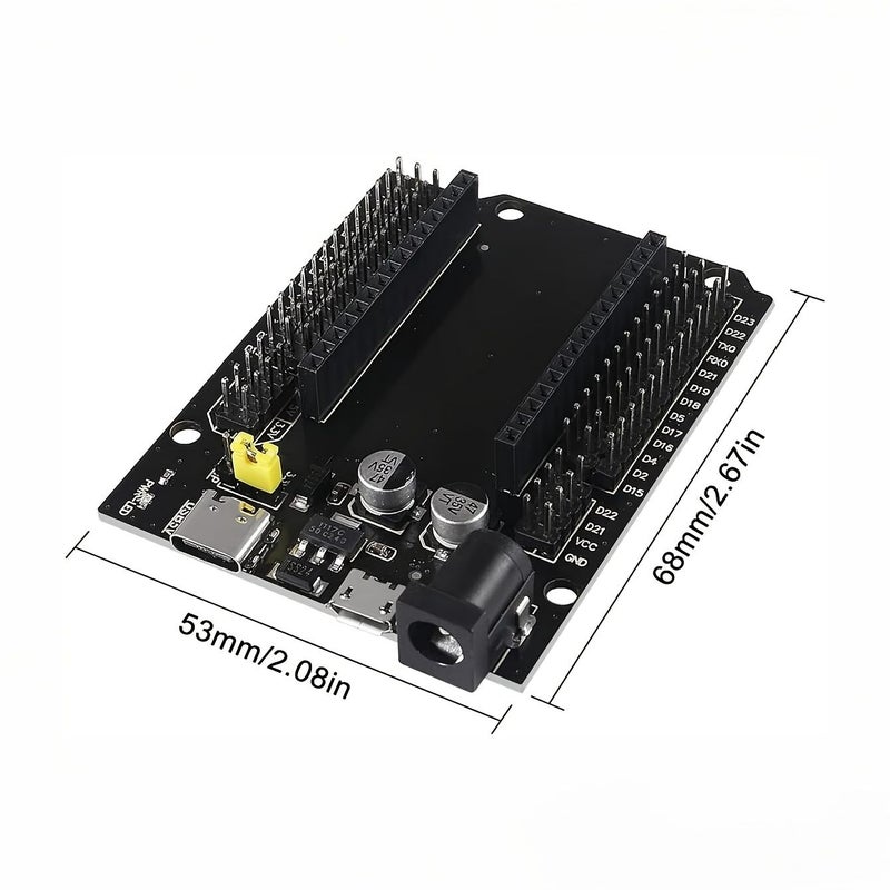 1x لوحة تطوير ESP32 مع منفذ GPIO بطول 30 سنًا وواجهات USB من النوع C وMicro USB المزدوجة، طاقة فائقة الانخفاض، ثنائي النواة ESP32 Devkitc 32، ESP WROOM 32، لوحة توسعة ESP 32 - Image 2