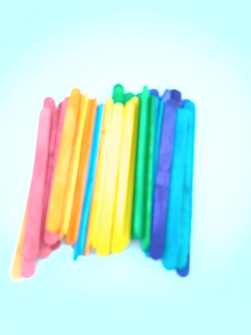 advancedestore Natural Ice Cream Popsicle Sticks for School Projects Pack of 300 300 Multicolour Wooden Sticks - Image 2