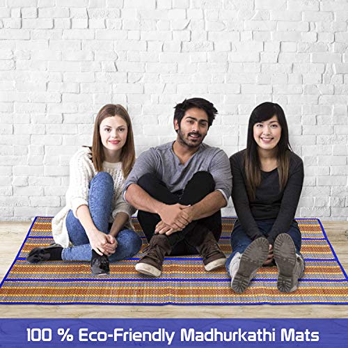 HOKIPO Classic Contemporary Chatai Mat (Black, Madurkathi, Rivergrass, 6X3 Feet, Rectangular) - Image 3