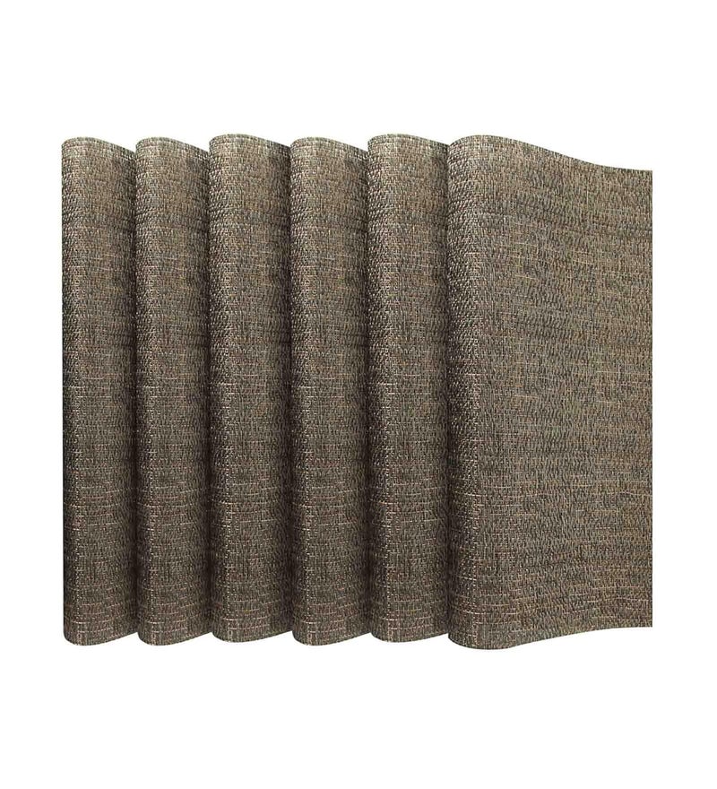 OBSESSIONS Premium PVC Placemats Set of 6 - Heat Resistant, Stain Resistant, Washable, 30x45 cm, Black and Copper - Perfect for Dining Table Decoration and Protection - Image 3