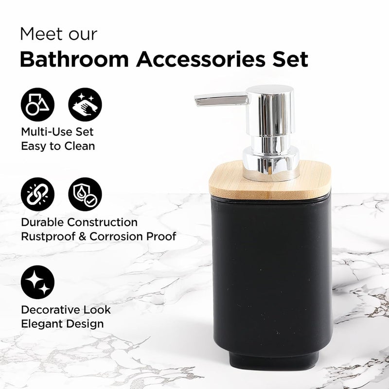 Kuber Industries 6 Pcs Bathroom Accessories Set | Toilet Brush Holder, Soap Dish, Mouth Wash Cup, Toothbrush Holder, Soap Dispenser & Dustbin for Home Kitchen & Bathroom Essential - Image 3