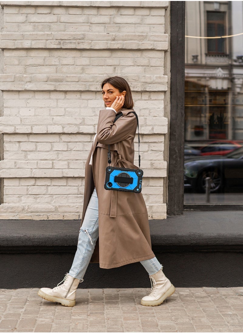 general Applicable to 2024 new Redmi pad SE 8.7" tablet with pen slot protective cover Redmi shoulder strap tablet case (black and blue) - Image 3