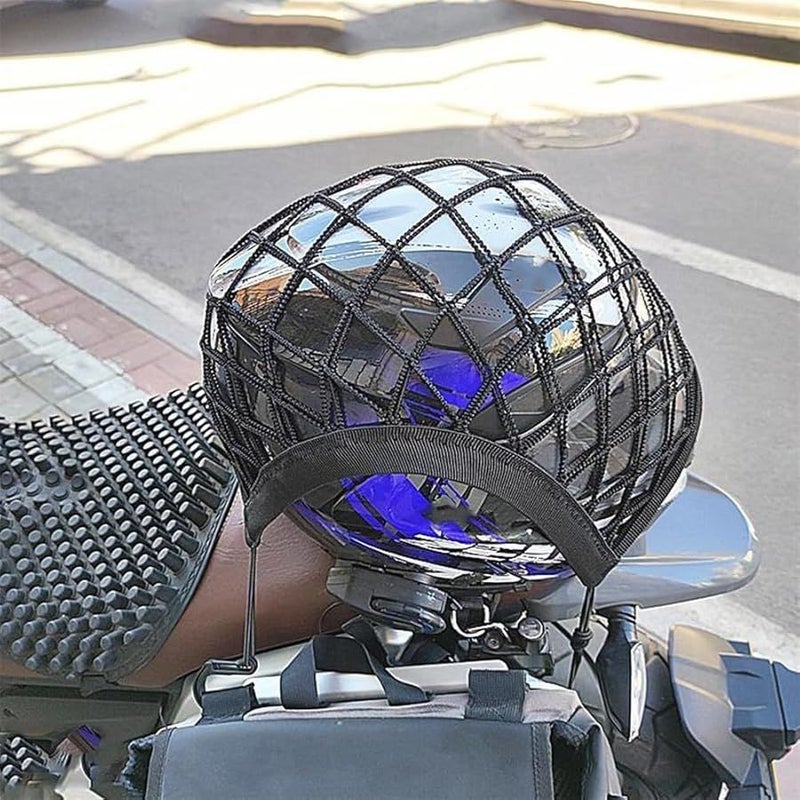 Universal Motorcycle Luggage Net Black Cargo Mesh Web Bungee For Helmet Fuel Tank - Image 4