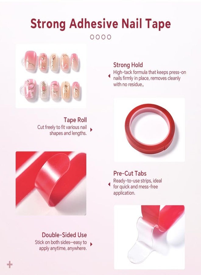 KADS Holographic Press-On Nails Organizer Book - 2 Double-Sided Storage Pages with Adhesive Backing, Includes 60 Pre-Cut & 1 Roll 300cm Double-Sided Tape for Nail Artists & DIY Enthusiasts - Image 4