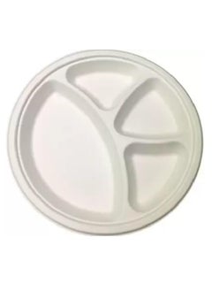 Shop & Shoppee SHOP & SHOPPEE Eco-Friendly, Safe & Hygienic Plate with 4 Sections Round Shape Dinner Plate (Pack of 25, Microwave Safe)  - Image 1