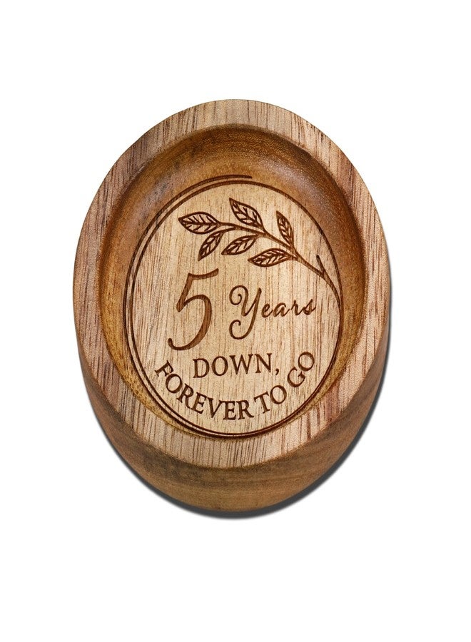 Fleure Esme 5th Anniversary Wooden Gift for Him Her Men Women - Wooden Ring Dish Tray for Couple Husband Wife Marriage - Romantic 5 Year Wood Anniversary Wedding Gifts for Him Her Birthday Valentines Day Decor - Image 1
