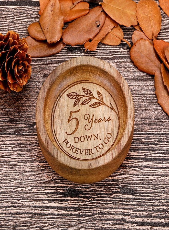 Fleure Esme 5th Anniversary Wooden Gift for Him Her Men Women - Wooden Ring Dish Tray for Couple Husband Wife Marriage - Romantic 5 Year Wood Anniversary Wedding Gifts for Him Her Birthday Valentines Day Decor - Image 3