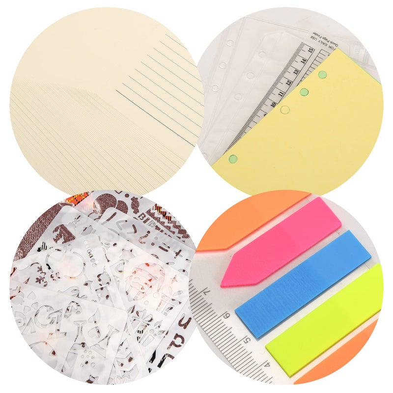 Wonderpool 320 Pages Ruled/Lined Paper Refill A5 Inserts Binder Loose Leaf Paper, Dividers, Pocket, Neon Page Marker, Bookmark, Stencils for Refillable 6 Ring Binder Journal Notebook Diary Planner(A5) - Image 2
