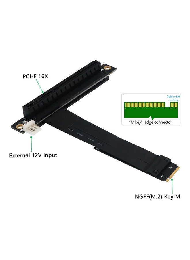 M.2 NVME M-key To PCI-E 3.0 Extension Cable Black - Image 5