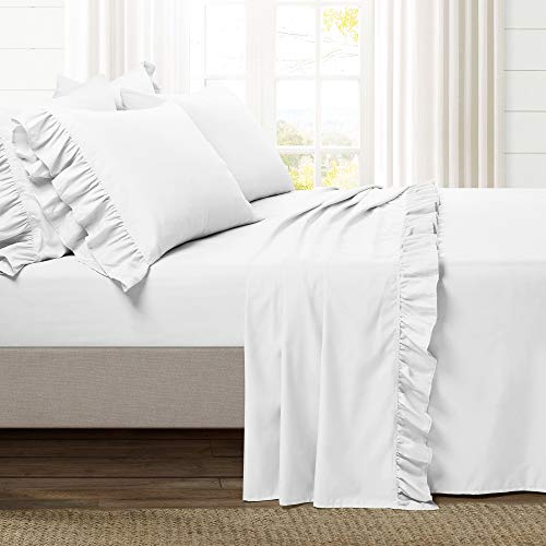 Lush Decor Reyna Ruffle, Full, White 6 Piece Set - Image 3