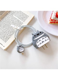2024 Four-piece Charger Protective Cover For Apple 15 Fast Charging Protective Cover 18W/20W Charger-Specifications:33. Totoro (set Of Four) Big And Small Heads + 1.4m Wire Rope + Tie