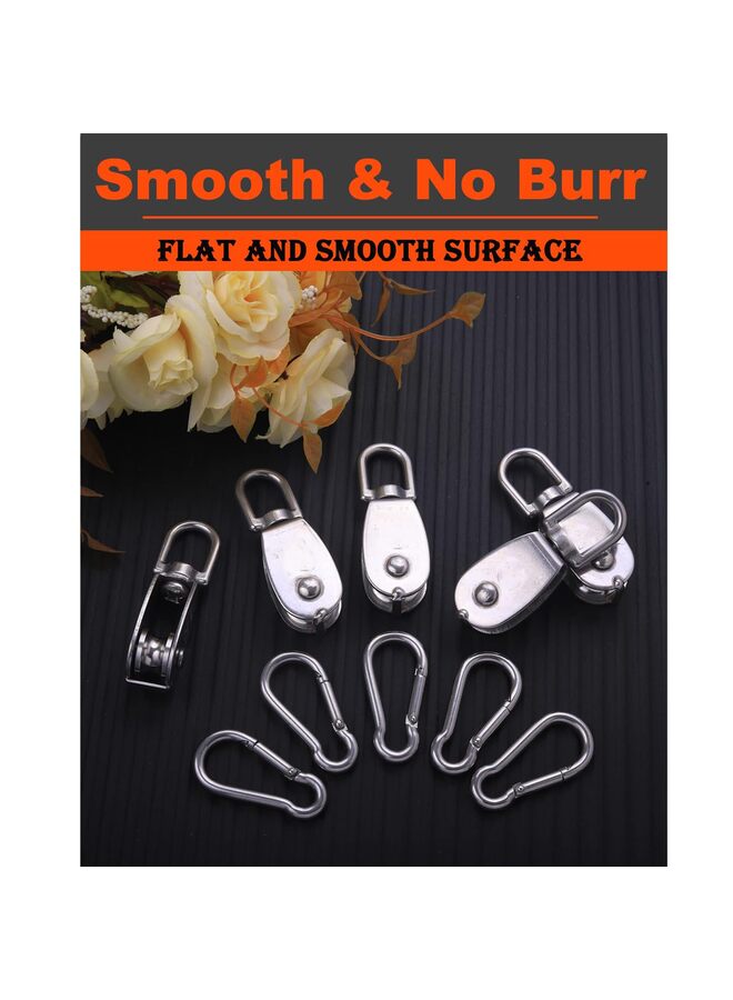 قطعتان من كتلة بكرة واحدة M50، بكرة بكرة رافعة دوارة من الفولاذ المقاوم للصدأ 304 شديدة التحمل، عجلة دوارة، عجلة رفع، بكرة ثابتة لتحميل حبل سلكي 400 كجم - Image 5