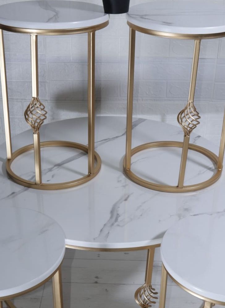 5-Pcs Round Shape Coffee Table Set - Image 4