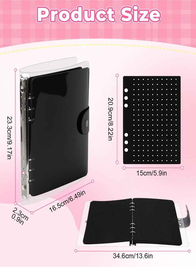 UCEC 8-Page Pin Book & 50 PCS Pin Backs, A5 Pin Binder for Pins Brooches and Badges, Black Button Pinfolio Trading Organizer Book with Clear PVC Cover, Portable Enamel Display Book for Collectors - Image 4
