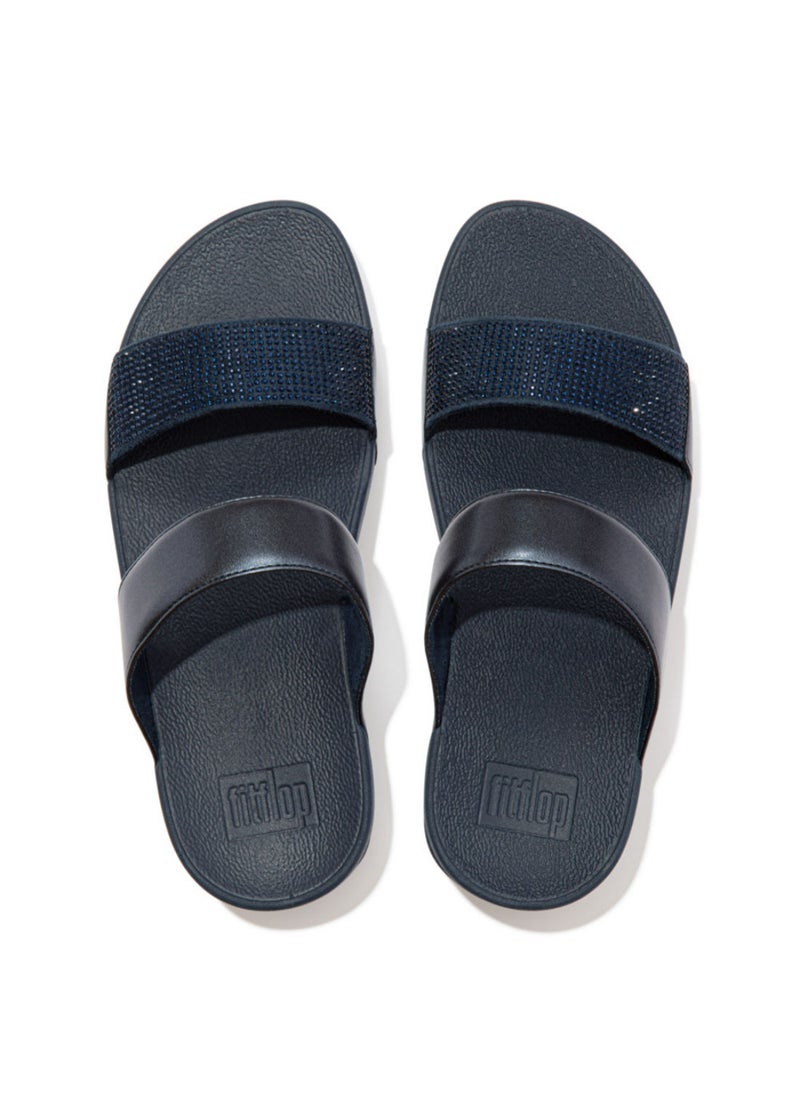 FitFlop - LULU Women's Crystal Embellished Slides - Midnight Blue (EC4-399) - Image 1