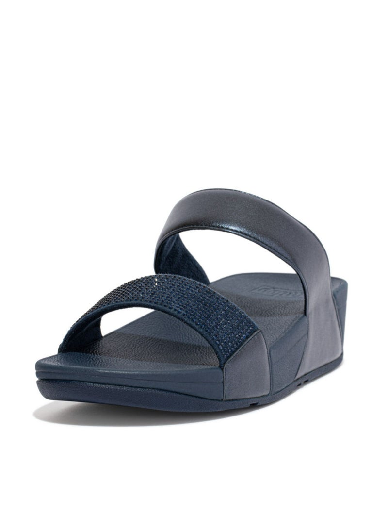 FitFlop - LULU Women's Crystal Embellished Slides - Midnight Blue (EC4-399) - Image 1