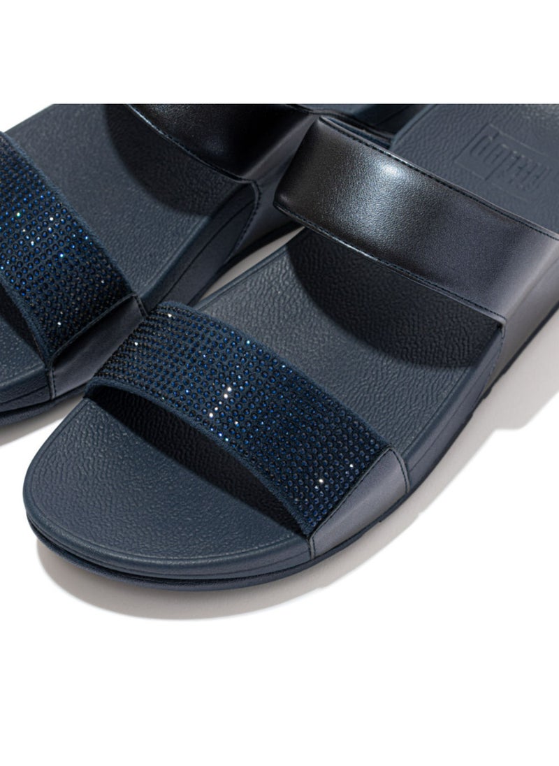 FitFlop - LULU Women's Crystal Embellished Slides - Midnight Blue (EC4-399) - Image 1
