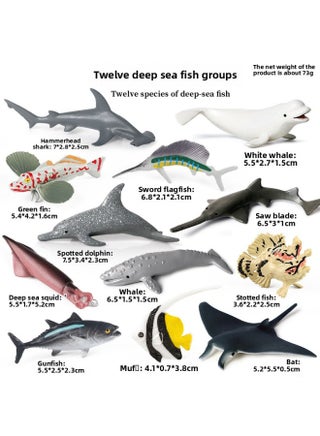 Simulation Marine Life Model Deep Sea Fish Group Toy Suit Megalodon Black-tip Shark Squid Whale Shark Swordfish-Colour:Zz Deep Sea Fish 6 Sets + M6029 (white) 6 Mini Marine Life - pzsku/Z1D678C5E840EBB356267Z/45/1745920167/6f530147-7139-458f-a5c3-0b1e881fb528