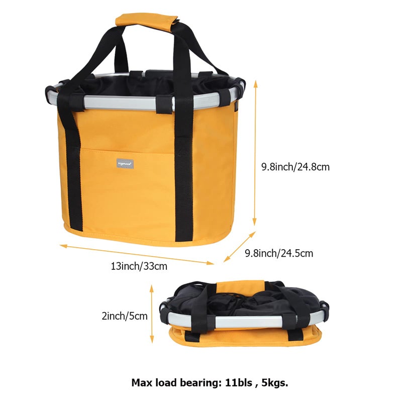 RAYMACE Bicycle Basket Dog Bike Handlebar Basket Front,Folding Detachable Quick Release Easy Install,Cycling Picnic Bag - Image 4